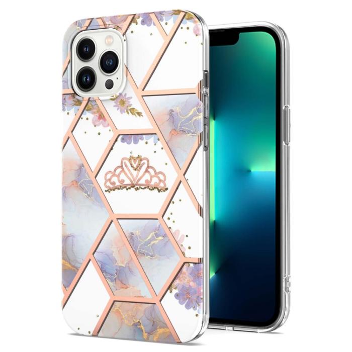 Bild 1, iPhone 16 Pro Max Skal TPU Marmor Krona