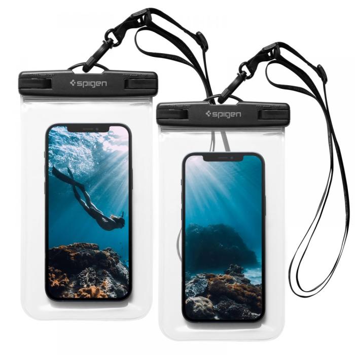 Bild 1, Spigen 2-PACK Universal Vattentät Påse / Mobilväska Transparent