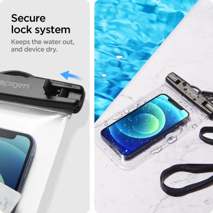 Bild 3, Spigen 2-PACK Universal Vattentät Påse / Mobilväska Transparent
