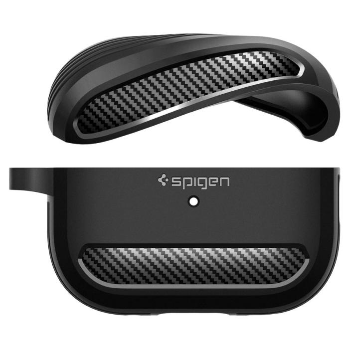Bild 4, Spigen AirPods Pro 1/2 Skal Rugged Armor Matt Svart
