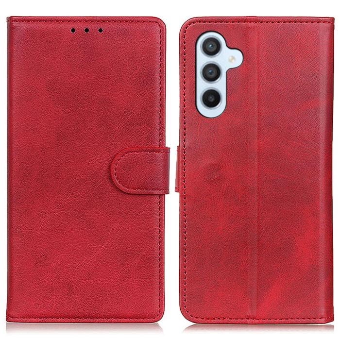 Bild 1, Samsung Galaxy S24 Fodral Solid Läder Röd