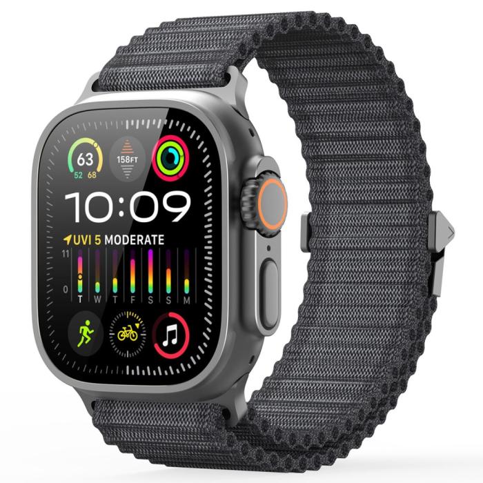 Bild 3, DUX DUCIS Apple Watch 38/40/41/42 mm Armband Nylon Svart
