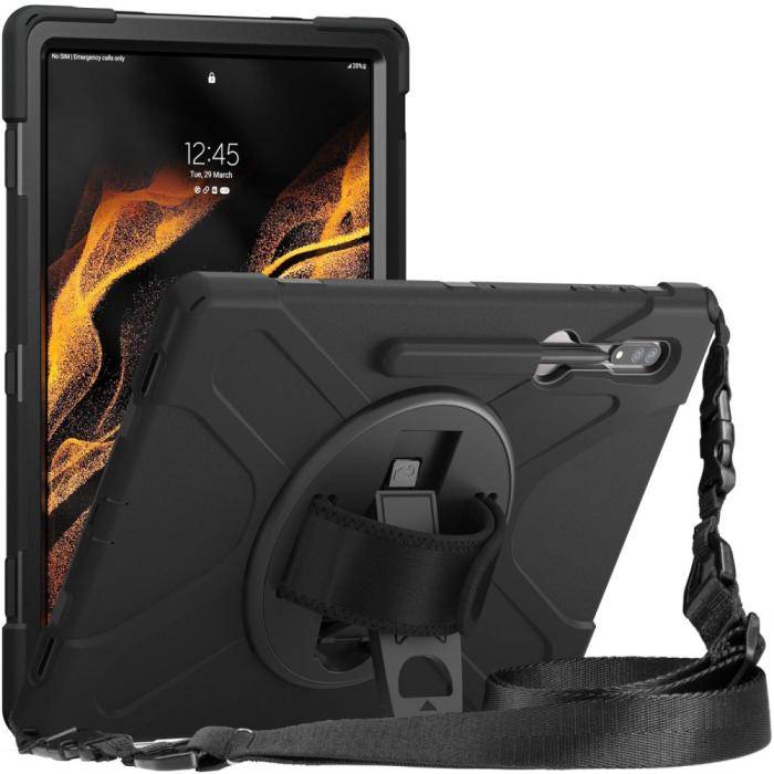 Bild 1, Galaxy Tab S8 Ultra Skal X-Shape Shockproof Kickstand