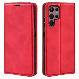 Samsung Galaxy S23 Ultra Fodral Flip Skin Touch Röd