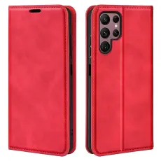 Samsung Galaxy S23 Ultra Fodral Flip Skin Touch Röd