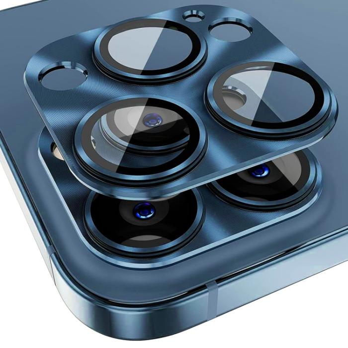Bild 1, ENKAY iPhone 15 Pro / 15 Pro Max Linsskydd Aluminium Härdat Glas