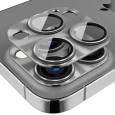 ENKAY iPhone 15 Pro / 15 Pro Max Linsskydd Aluminium H&auml;rdat Glas
