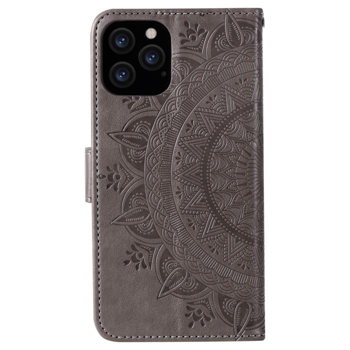 Bild 4, iPhone 12 / 12 Pro - Mandala Fodral - Grå