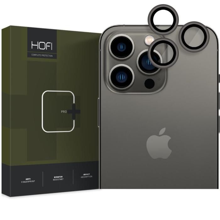Bild 1, HOFI iPhone 14 Pro / 14 Pro Max Linsskydd Pro+ Härdat Glas Svart