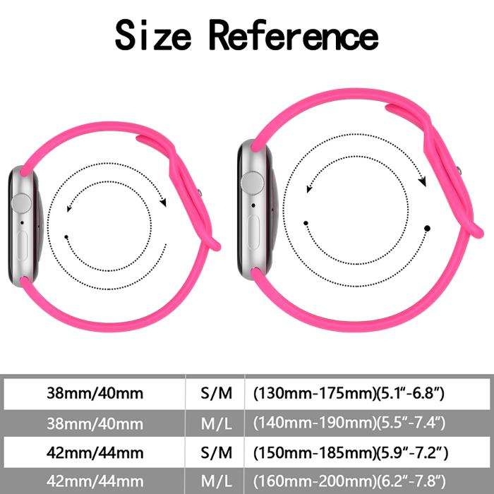 Bild 4, Silikon Armband Butterfly Apple Watch 41/40/38 mm (M/L) Hot Pink