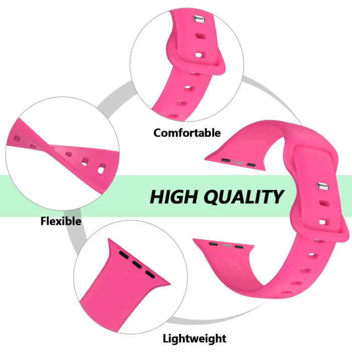 Bild 5, Silikon Armband Butterfly Apple Watch 41/40/38 mm (M/L) Hot Pink