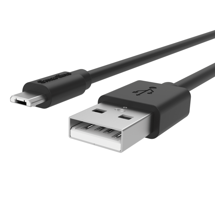Bild 2, Smartline 2m Micro USB Laddningskabel Svart