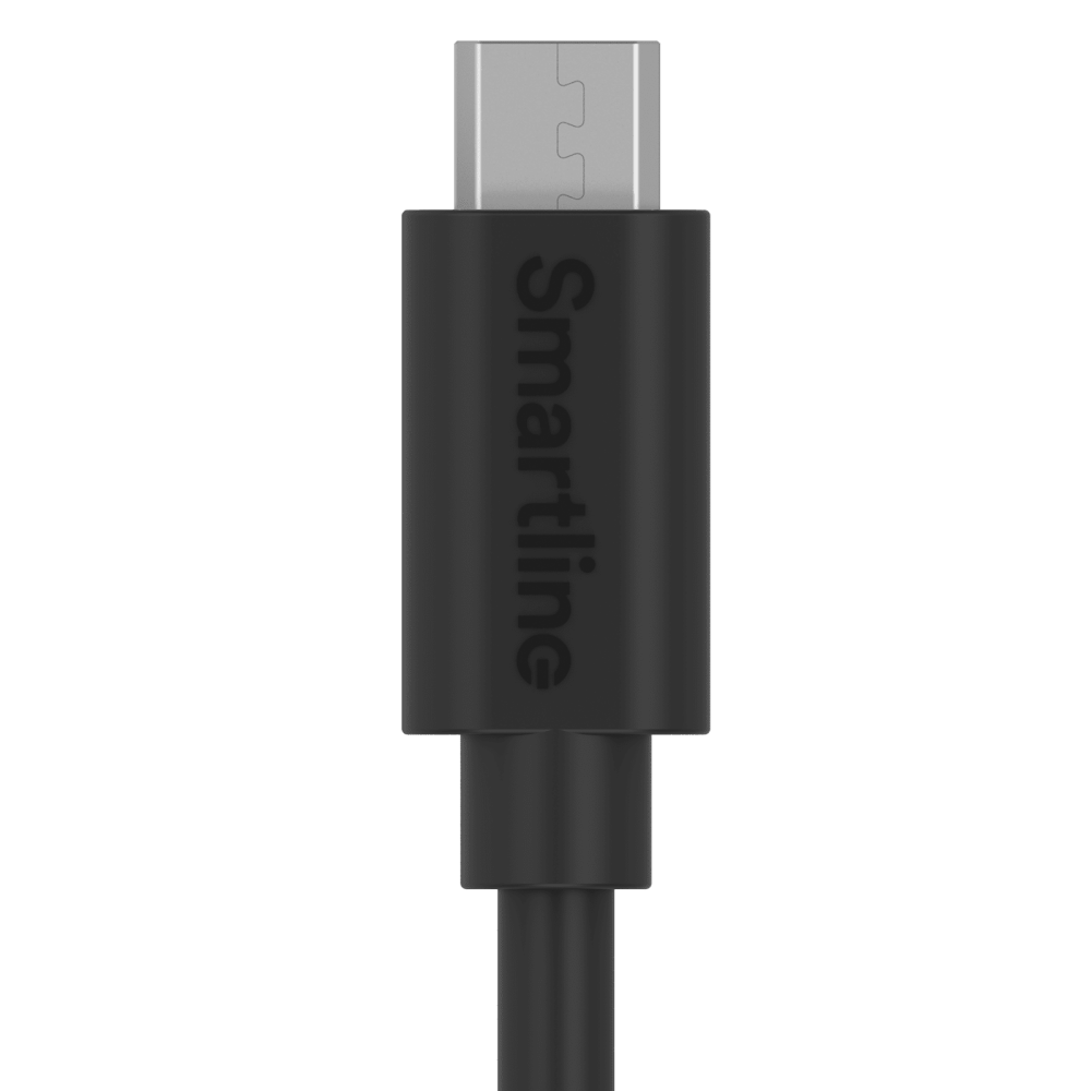 Smartline 2m Micro USB Laddningskabel Svart