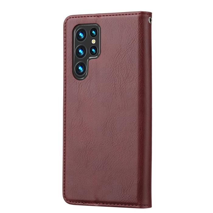 Bild 3, Samsung Galaxy S22 Ultra Fodral Flip Frontficka Vinröd