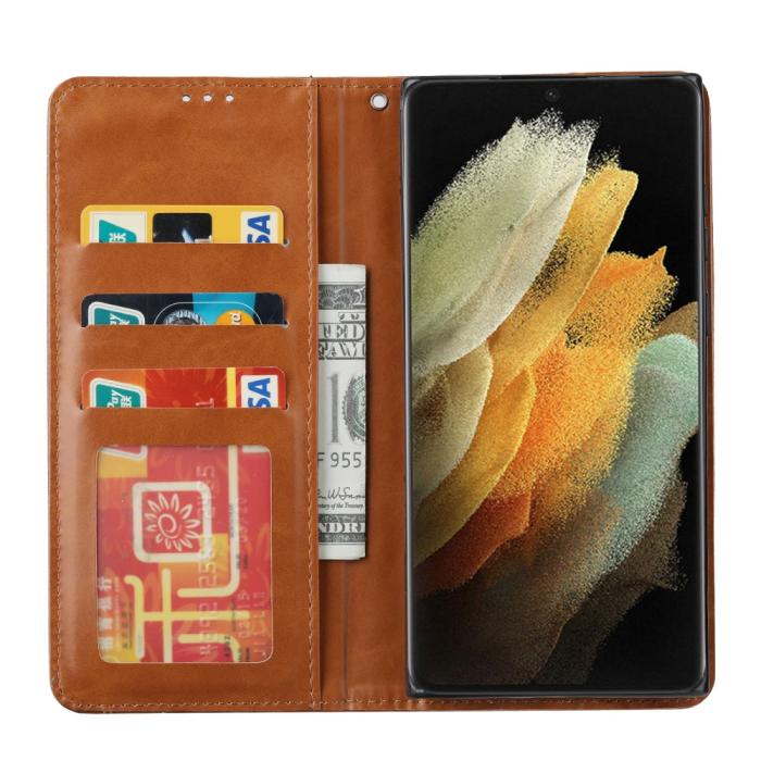 Bild 4, Samsung Galaxy S22 Ultra Fodral Flip Frontficka Vinröd