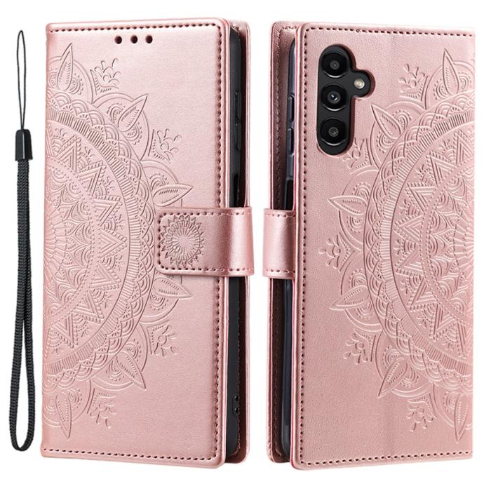 Bild 1, Samsung Galaxy A35 5G Fodral Mandala Läder Roséguld