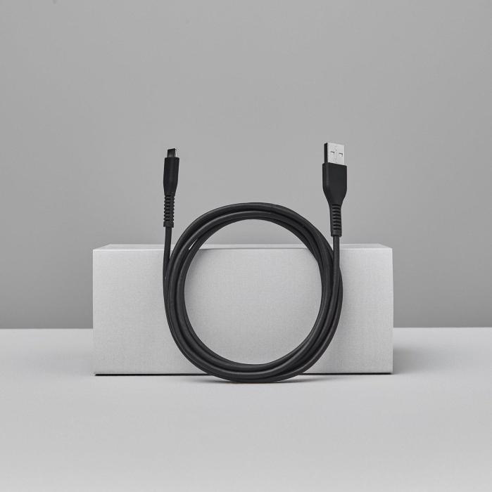 Bild 4, Smartline 2m 3A USB-C Nylon Laddningskabel Svart
