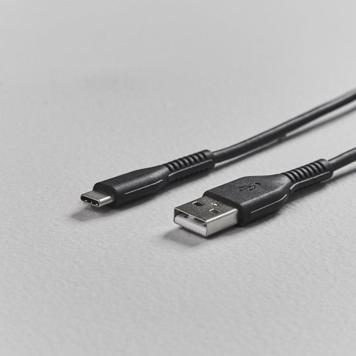 Bild 5, Smartline 2m 3A USB-C Nylon Laddningskabel Svart