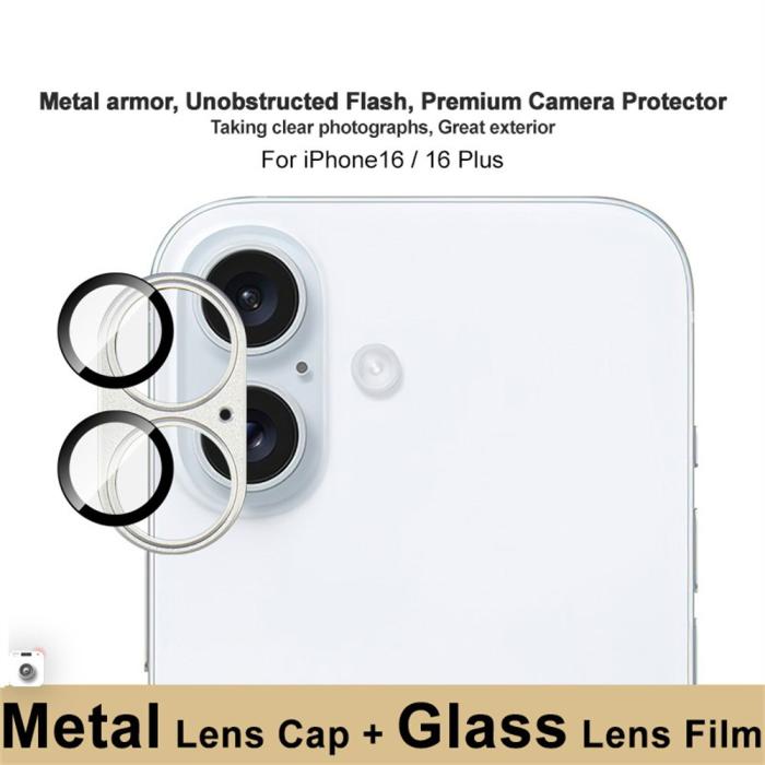 Bild 3, IMAK iPhone 16/16 Plus Linsskydd Silver