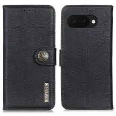 KHAZNEH Google Pixel 9a Fodral L&auml;der Svart
