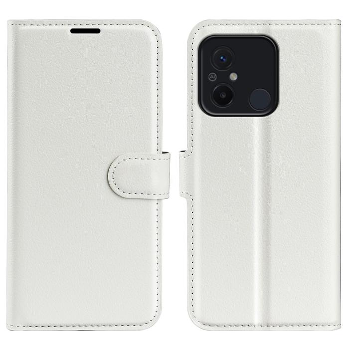 Bild 1, Xiaomi Redmi 12C 4G Fodral Litchi Läder Vit