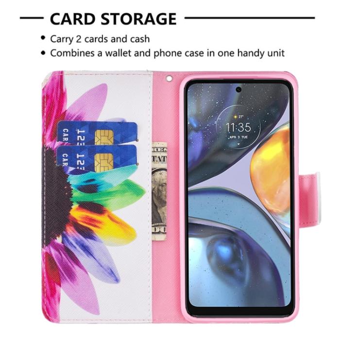 Bild 5, Motorola Moto G22 Fodral Tryck Sun Flower
