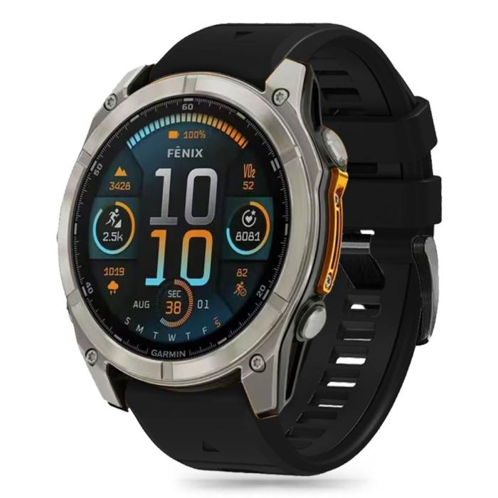 Bild 1, Tech-Protect Garmin Fenix 51 mm Armband Silicone Line Svart