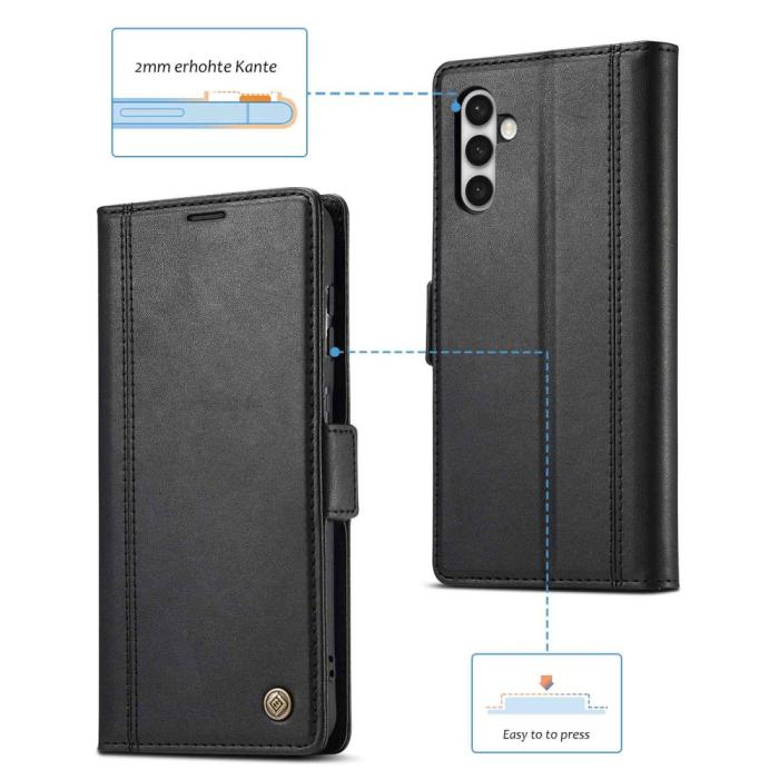 Bild 6, LC.IMEEKE Samsung Galaxy S23 Fodral Läder Svart