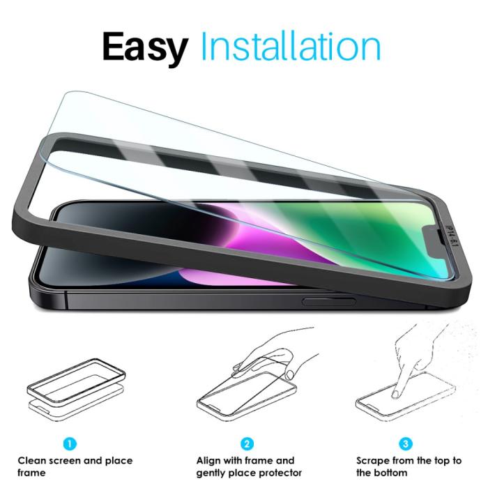 Bild 3, NORTHJO iPhone 14 Skärmskydd 2-PACK Härdat Glas