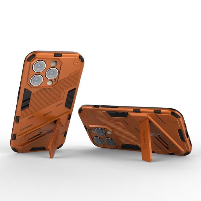 Bild 4, iPhone 14 Pro Skal Hybrid Med Kickstand Orange