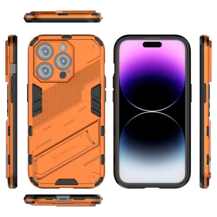 Bild 5, iPhone 14 Pro Skal Hybrid Med Kickstand Orange