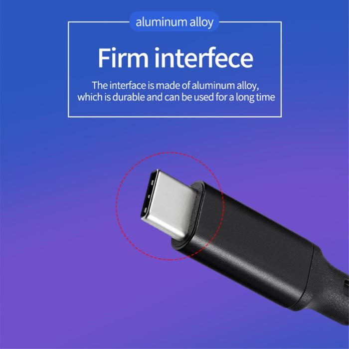 Bild 3, 3m USB-C Förlängningskabel PD 100W 5A Kabel Svart