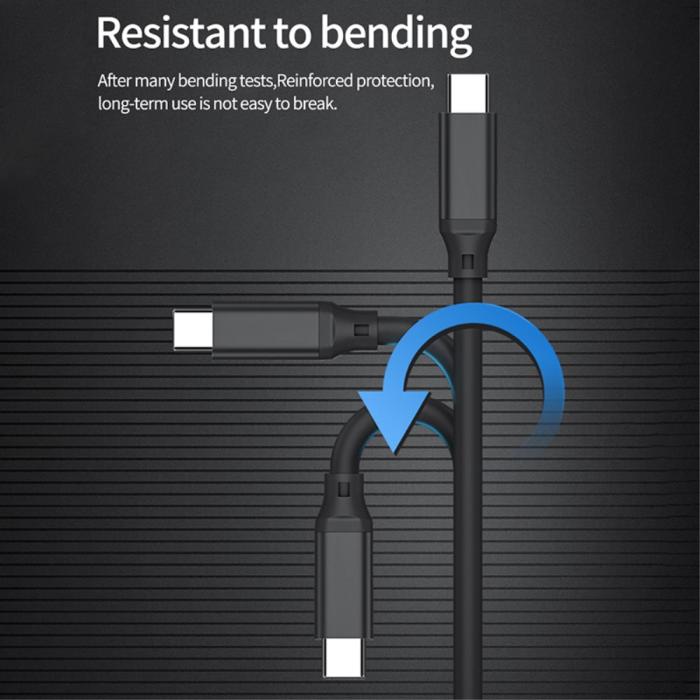 Bild 6, 3m USB-C Förlängningskabel PD 100W 5A Kabel Svart