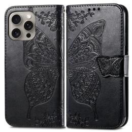 iPhone 16 Pro Max Fodral Med Fjäril Tryck Svart