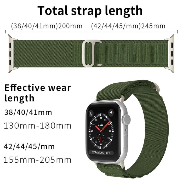 Bild 4, Apple Watch 42/44/45/49 mm Armband Alpine Pro Loop Army Green