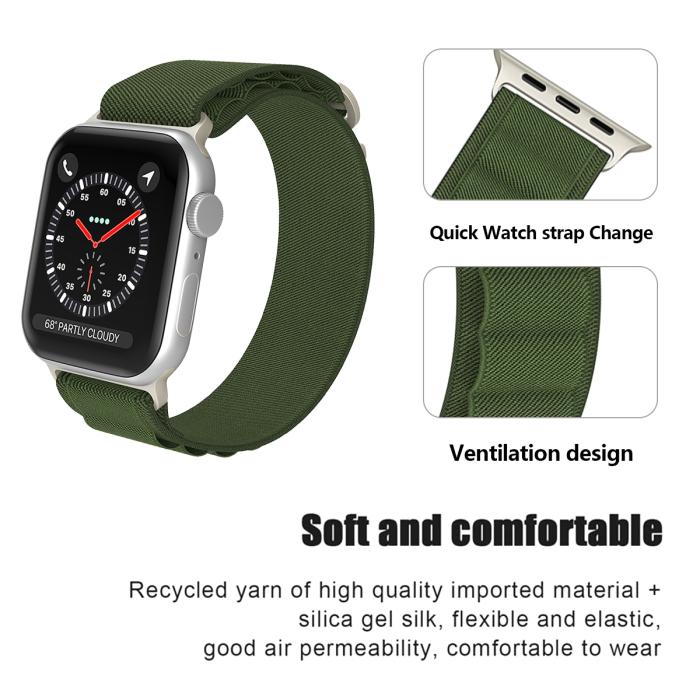 Bild 5, Apple Watch 42/44/45/49 mm Armband Alpine Pro Loop Army Green