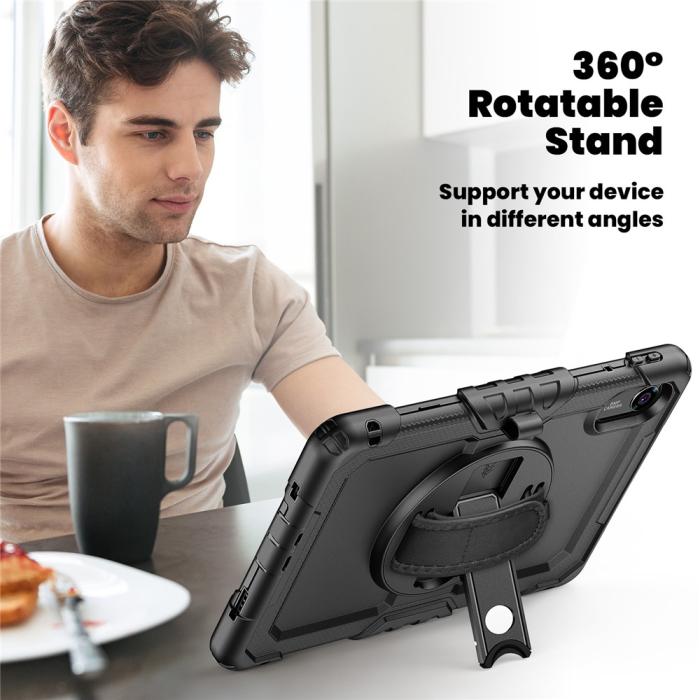 Bild 6, Xiaomi Redmi Pad 2 Skal 360° Kickstand Med Strap Svart