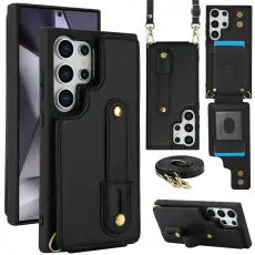 Samsung Galaxy S26 Ultra Skal Multifunktionellt L&auml;der Svart