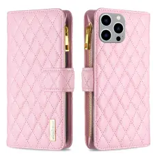BINFEN iPhone 15 Pro Max Fodral Diamond Multifunktionell Rosa