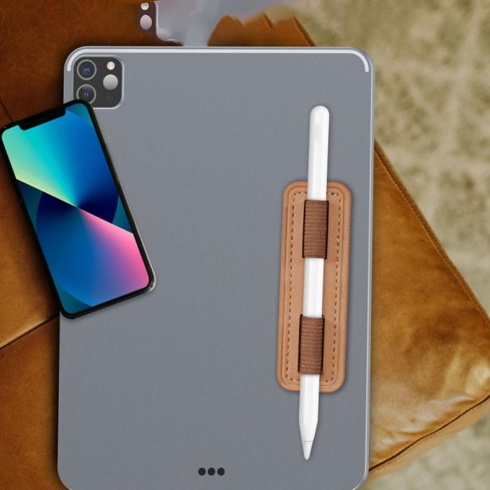 Bild 2, AHASTYLE Universal Stylus Pennhållare I PU-Läder Brun
