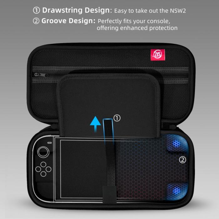 Bild 4, JYS Nintendo Switch 2 Förvaringsväska Svart