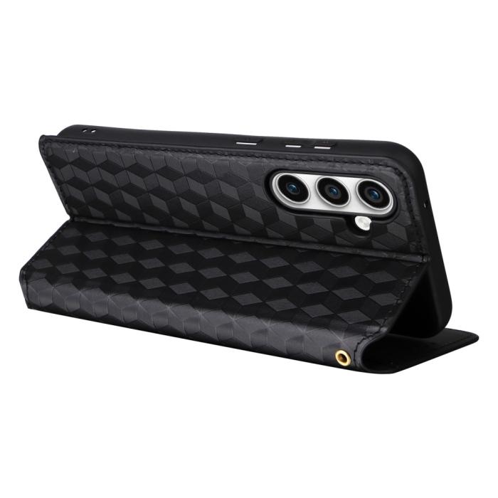 Bild 4, Samsung Galaxy S24 FE Fodral Läder Rhombus Svart