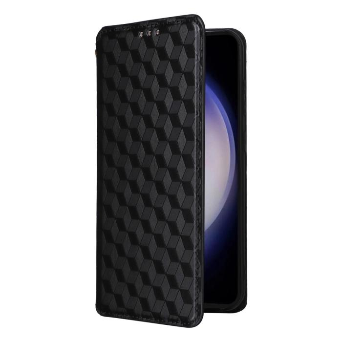 Bild 5, Samsung Galaxy S24 FE Fodral Läder Rhombus Svart