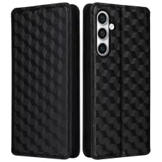 Samsung Galaxy S24 FE Fodral Läder Rhombus Svart