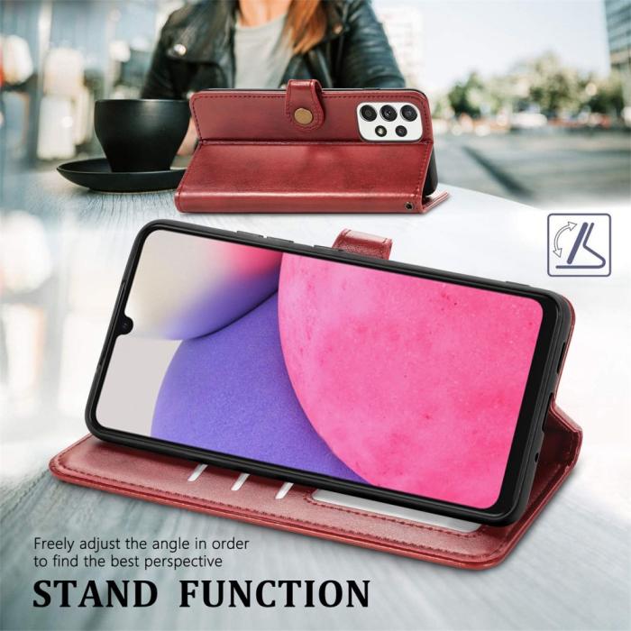 Bild 4, Samsung Galaxy A23 5G Fodral PU Läder Röd