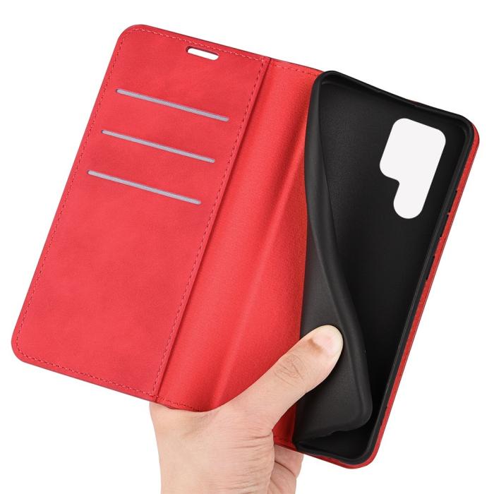 Bild 4, Samsung Galaxy S23 Ultra Fodral Flip Skin Touch Röd