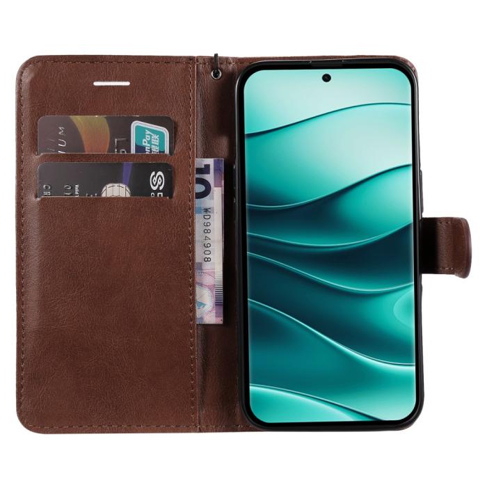 Bild 2, Xiaomi Redmi Note 14 Pro/Pro Plus 5G Fodral Solid Läder Brun