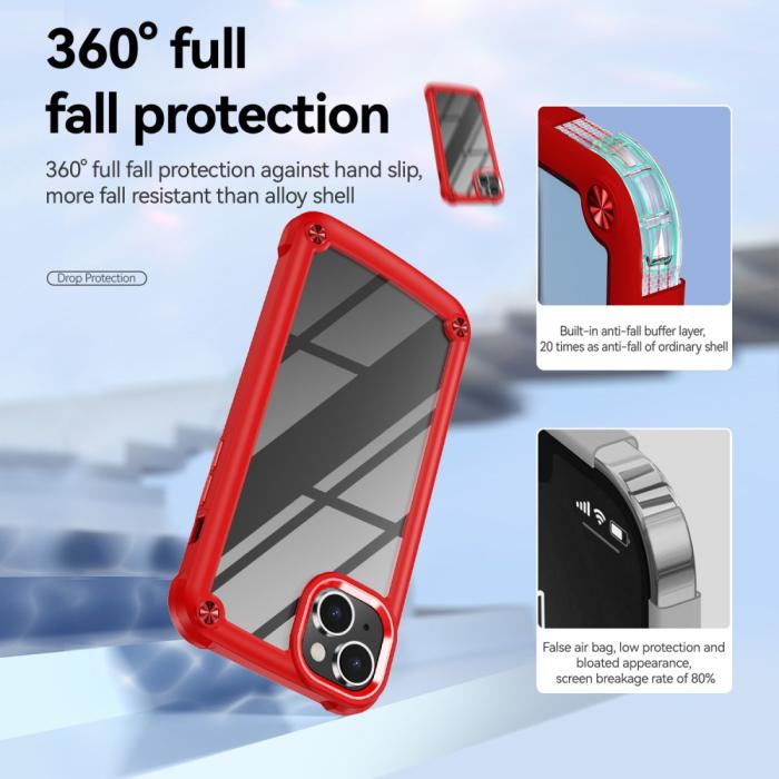 Bild 5, iPhone 15 Plus Skal Shockproof Hybrid Armor Röd