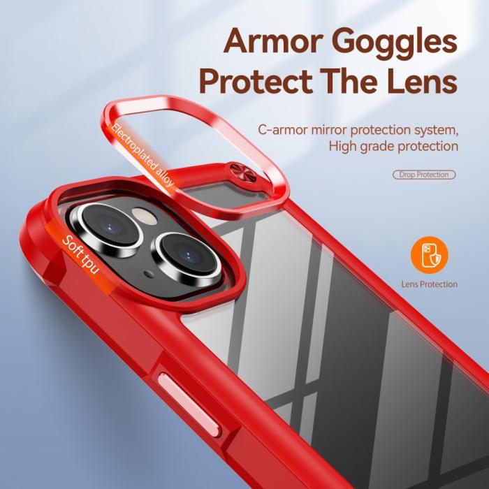 Bild 6, iPhone 15 Plus Skal Shockproof Hybrid Armor Röd