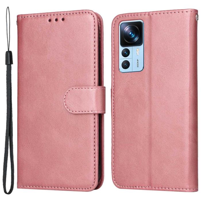 Bild 1, Xiaomi 12T / 12T Pro Fodral Läder Roséguld